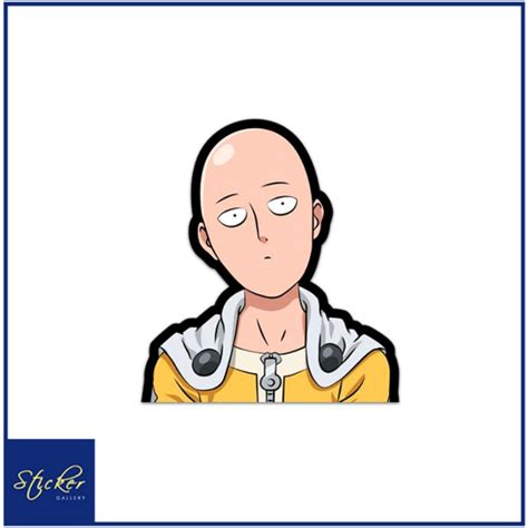 Saitama One Punch Man Anime Half Peeker Waterproof Sticker For