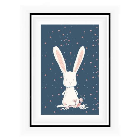 Bunny And Flowers Poster Georgie And Moon Georgie And Moon