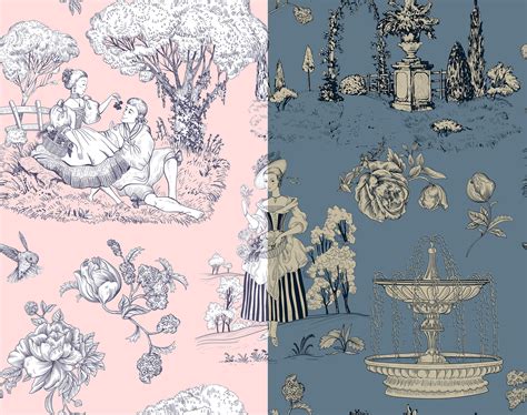 10  Toile De Jouy Patterns Elements Png Etsy Uk