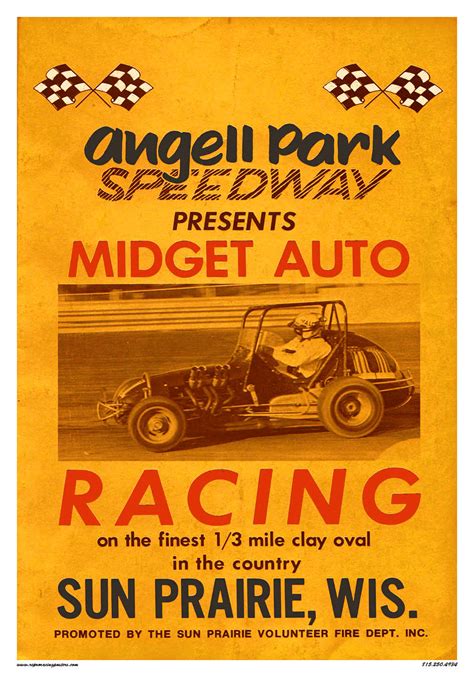 Angell Park Spdwy Bob Walldan — Vintage Reproduction Racing Posters