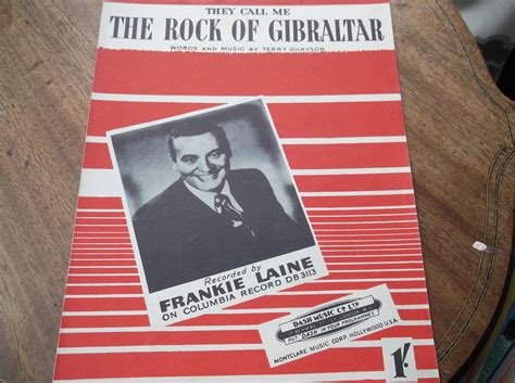 VINTAGE ORIGINAL SHEET MUSIC 1952 CALL ME THE ROCK OF GIBRALTAR FRANKIE