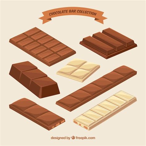 Free Vector Chocolate Bars And Pieces Collection With Different Shapes And Flavors