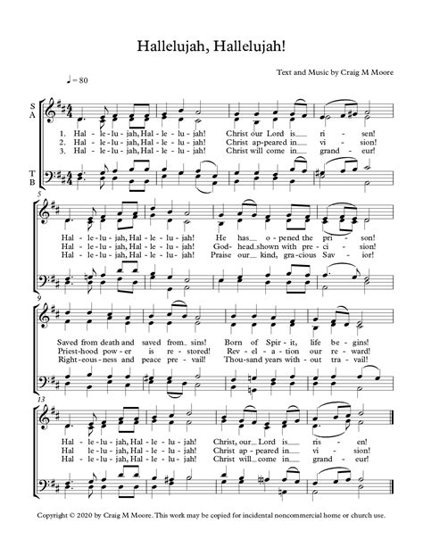 Hallelujah, Hallelujah! (by Craig M Moore -- SATB)