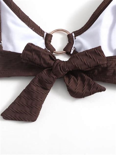 Ring Linked Bikini Swimsuit Shein Usa