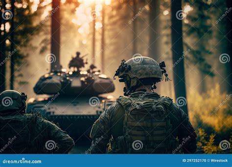 AI Generated Image of Male Soldiers in Full Military Uniform Walking ...