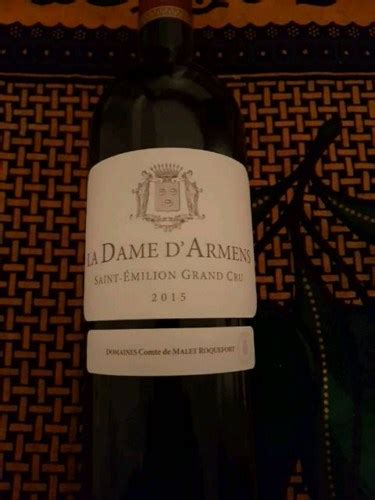 2015 Château Armens La Dame d Armens Saint Émilion Grand Cru Vivino