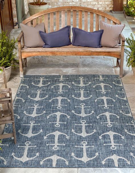 Unique Loom Outdoor Coastal Collection Area Rug Ahoy X