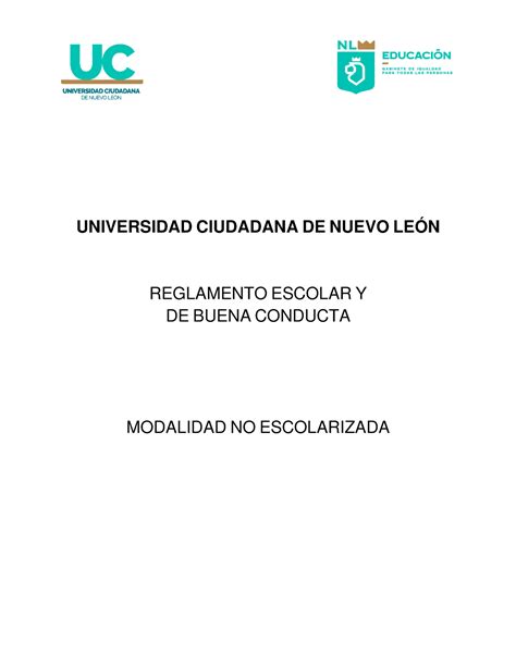 Reglamento Escolar Y De Buena Conducta Universidad Ciudadana De