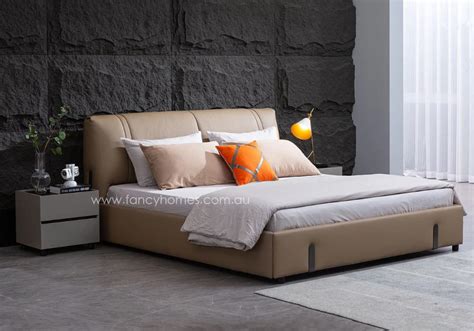 Buy Blair Modern Leather Bed Frame Leather Beds Online Fancy Homes