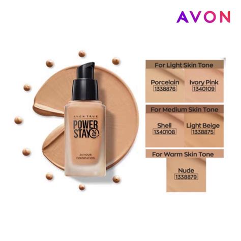 AVON True Power Stay Hour Liquid Foundation Ml Ivory Pink Light Beige Nude Porcelain Shell
