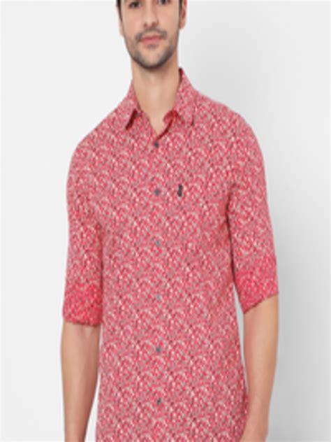 Buy Mufti Men Red Slim Fit Floral Opaque Printed Casual Shirt Shirts