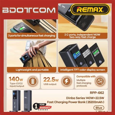 Remax Rpp Dinba Pd W W Qc Mah Power Bank Super Fast