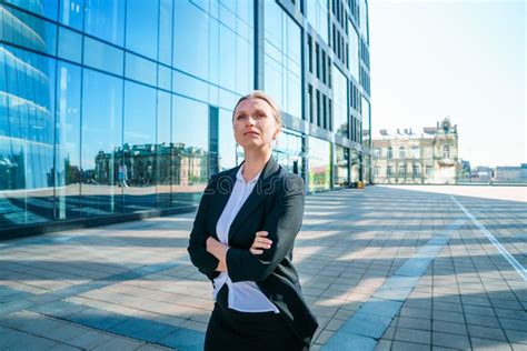 Confident Successful Smiling Business Woman Entrepreneur In Suit