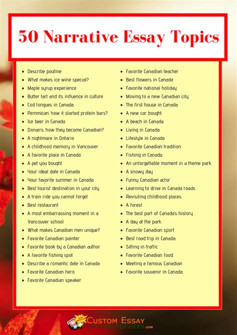 This link will provide you with list of descriptive essay topics about ... 