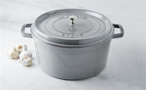 Cocotte Staub Gris Graphite Ronde 34 Cm Colichef Fr