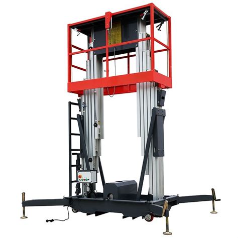 Dual Masts Aerial Work Aluminum Lift Suppliers Manufacturers In China