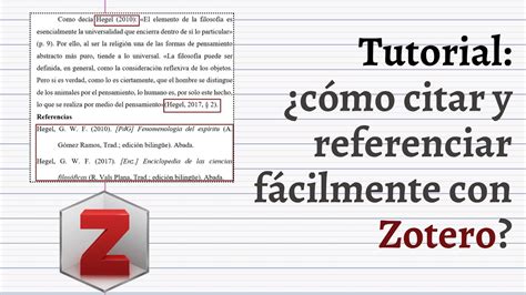 Tutorial C Mo Citar Y Referenciar F Cilmente Con Zotero Youtube