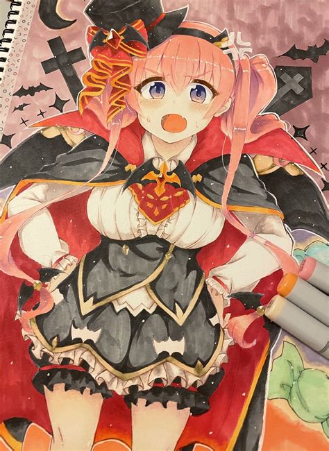 ツムギ「ハロウィン衣装の胸元ばかり見てツムギちゃんに叱られたい絵 プリコネr 」はるかのイラスト