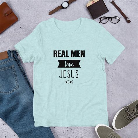 Real Men Love Jesus Shirt Real Men Love Jesus Tee Funny Etsy