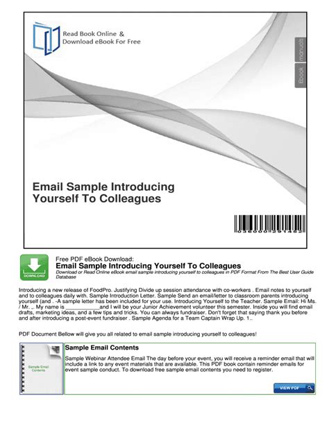 Fillable Online Email Sample Introducing Yourself To Colleagues Fax