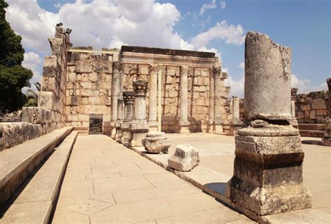 Ruins of Ancient Synagogue in Capernaum, Israel. Stock Image - Image of ...