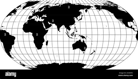 Weltkarte Zentriert Australien Stock Vektorgrafiken Kaufen Alamy