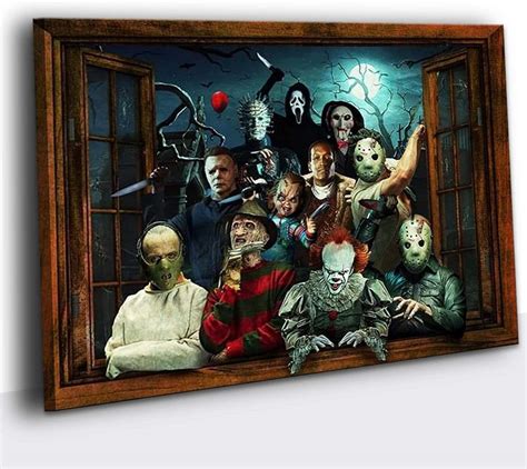 Horror Characters Window Movie Canvas Halloween Horror Movie - Etsy