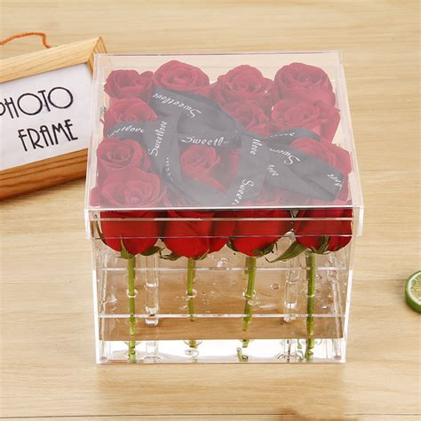 Valentinstag Rose Box Transparent Acryl Make Up Or Grandado