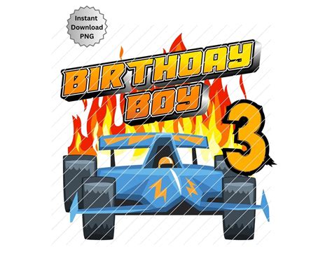 3rd Birthday Race Car PNG Hot Wheels Iron On Graphic Birthday Boy Png Sublimation Race Car