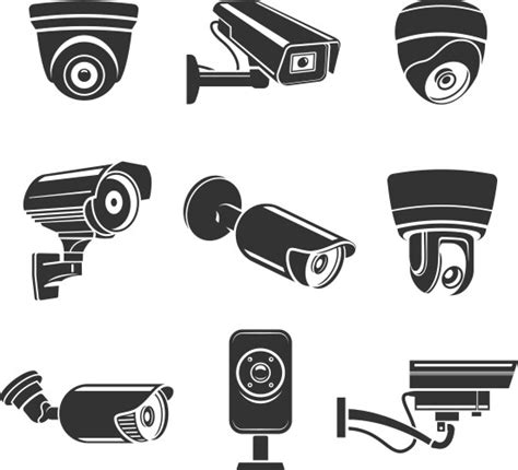 Security surveillance camera cctv icons Royalty Free Vector