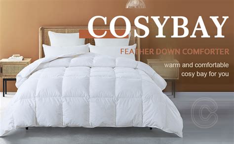 Cosybay Feather Comforter Filled With Feather And Downfiber King Size All Season White King Size