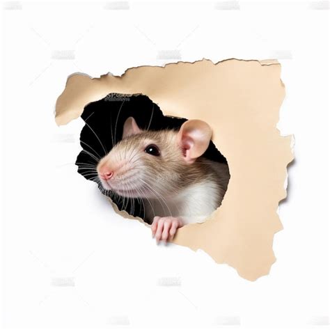 Premium Photo A Mouse Looks Through A Hole In A Paper With The Word