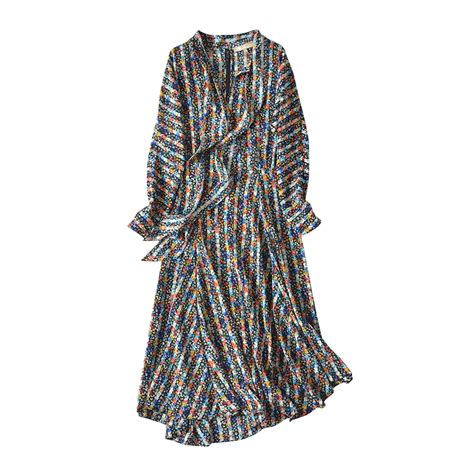 Vanessa Bruno Hevi Pussy Bow Printed Crepe Midi Dress Evachic