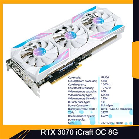 GeForce Tarjeta Gr Fica RTX 3070 ICraft OC 8G Edici N Especial Para