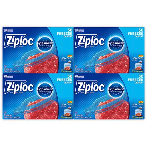 Ziploc Quart Food Storage Freezer Bags New Stay Open Design With Stand Up Bottom Easy To Fill