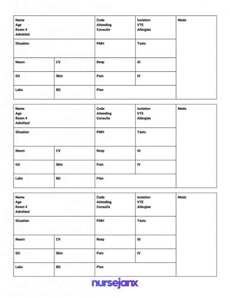 The Best Sbar And Brain Free Nursing Report Sheets 2018 Inside Nursing Shift Report Template