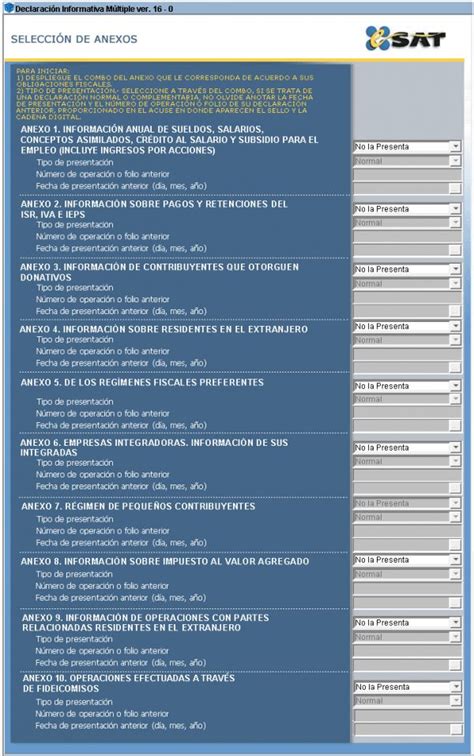 Anexos Del Dim A Presentar En 2018 Declaración Informativa Múltiple