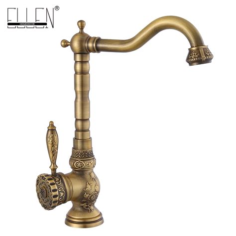 Aliexpress Buy Antique Bronze Bathroom Sink Faucet Craved Brass Crane Hot And Cold Water
