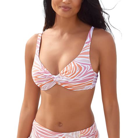 LASCANA Women S Zebra Print Underwire Bikini Swimsuit Top Bra Sizing Ties Walmart
