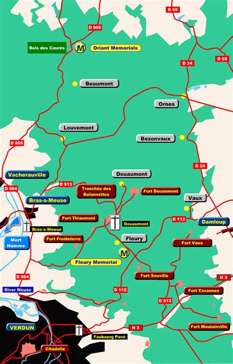 Verdun: General Map of Battlefield