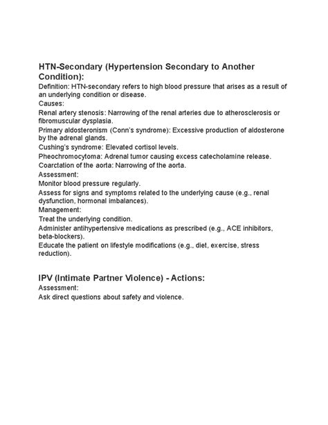 Term 3 HESI Study guide - HTN-Secondary (Hypertension Secondary to
