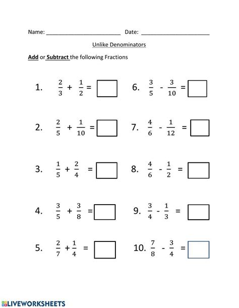 Adding Fractions Worksheets Library