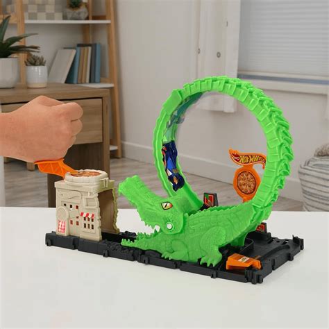 Pista Hot Wheels City Looping de Ataque do Crocodilo Mattel Fátima Criança