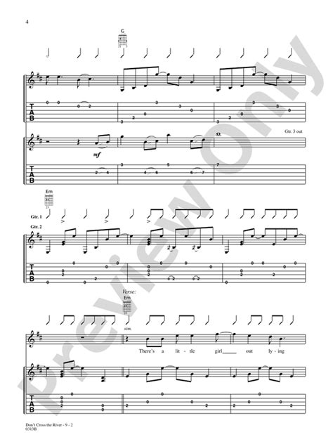 Dont Cross The River Guitar America Digital Sheet Music Download