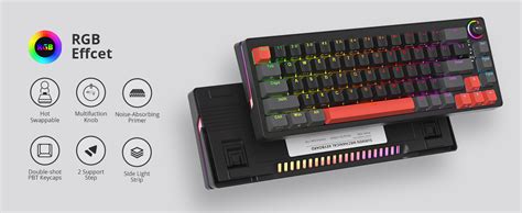 Amazon Guffercty Kred Percent Gaming Keyboard Hot Swappable With Side Light Strip
