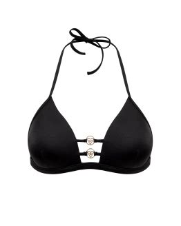 Black Push Up Triangle Bikini Top With Golden Chains S Vivien Vance