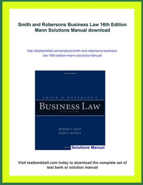 Smith And Robersons Business Law
