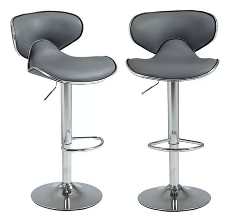 Homemake Furniture Juego De 2 Bancos Para Barra Color Gris Con Tapizado