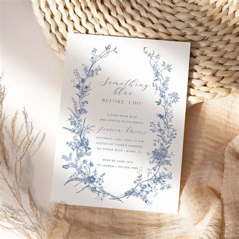 Something Blue Before I Do Bridal Shower Invitation Template Blue