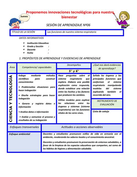 5 y 6 jueves 29 S7A Proponemos innovaciones tecnológicas para